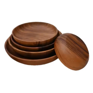 COHESTIA Reusable Wooden Salad Serving Bowls - Eco-Friendly Wood Serving Dishes - Available in multiple sizes